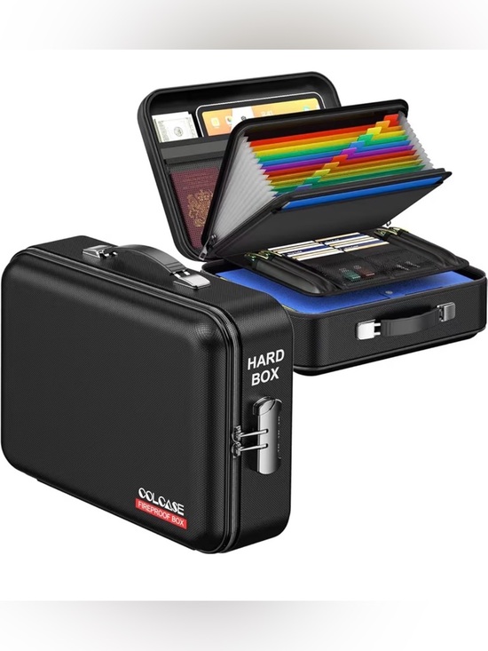 colcase Other - COLOCASE Black Hard Box Fireproof Document Organizer